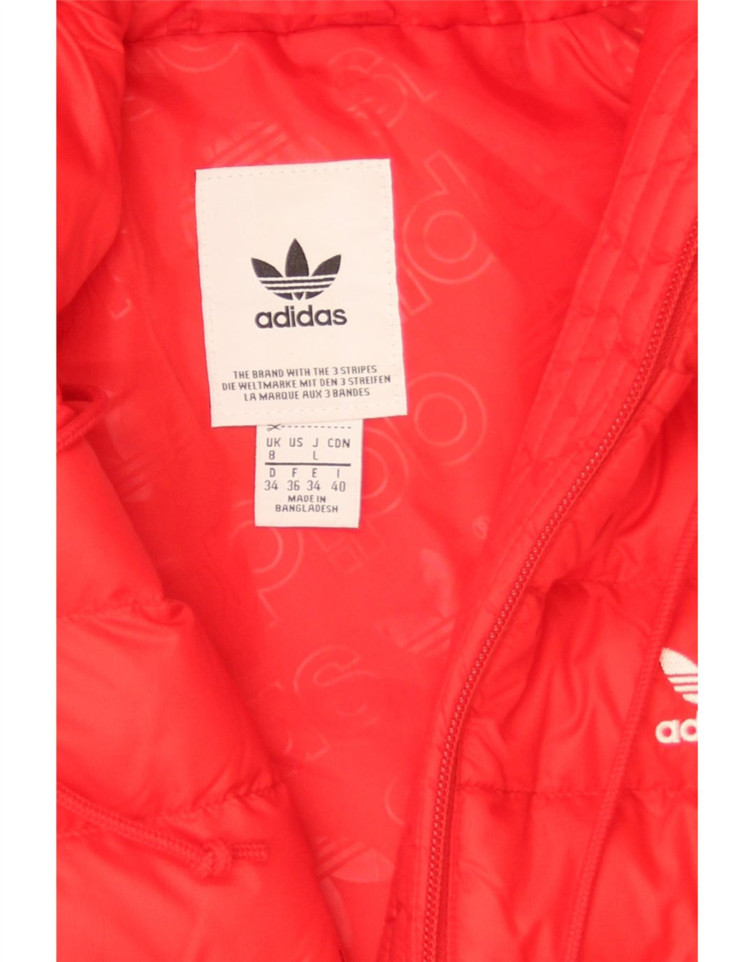 Adidas Chaqueta acolchada con capucha para mujer UK 8 Small Red Polyamide
