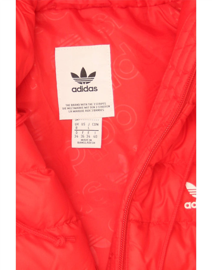 Adidas Chaqueta acolchada con capucha para mujer UK 8 Small Red Polyamide