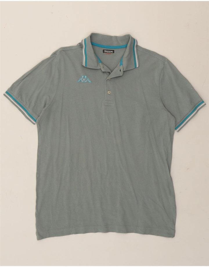 Kappa Polo Hombre Grande Gris Algodón