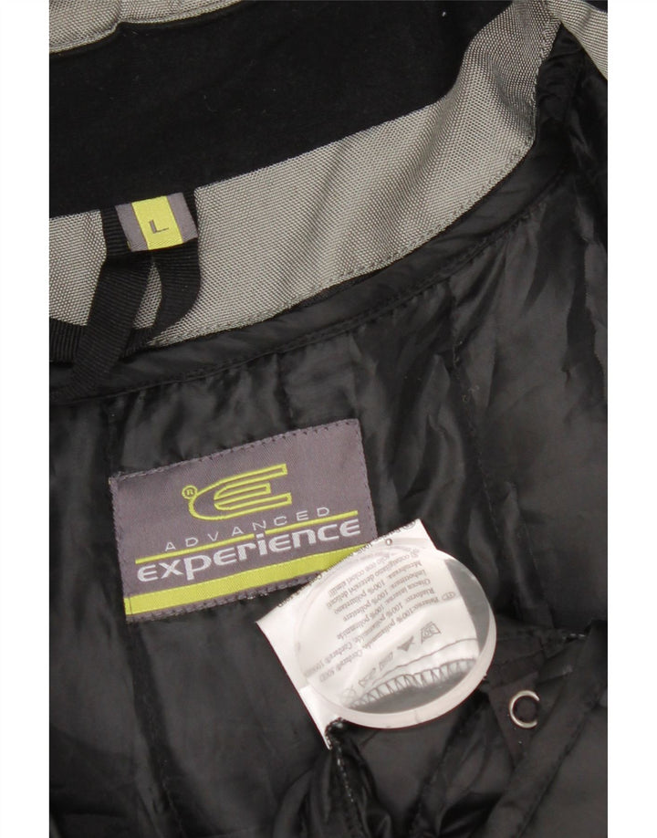 Chaqueta de esquí vintage para hombre Reino Unido 40 Poliamida grande gris colorblock