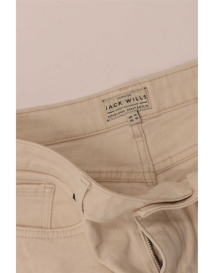 Jack Wills Pantalones cortos de mezclilla para mujer UK 14 Large W32 Off White