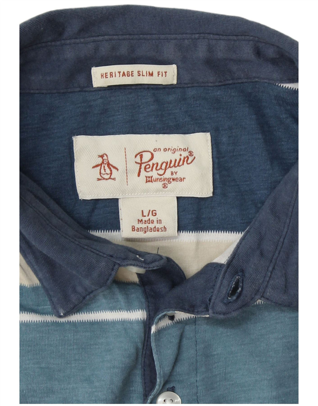 PENGUIN Polo Heritage de corte slim para hombre, talla grande, color azul