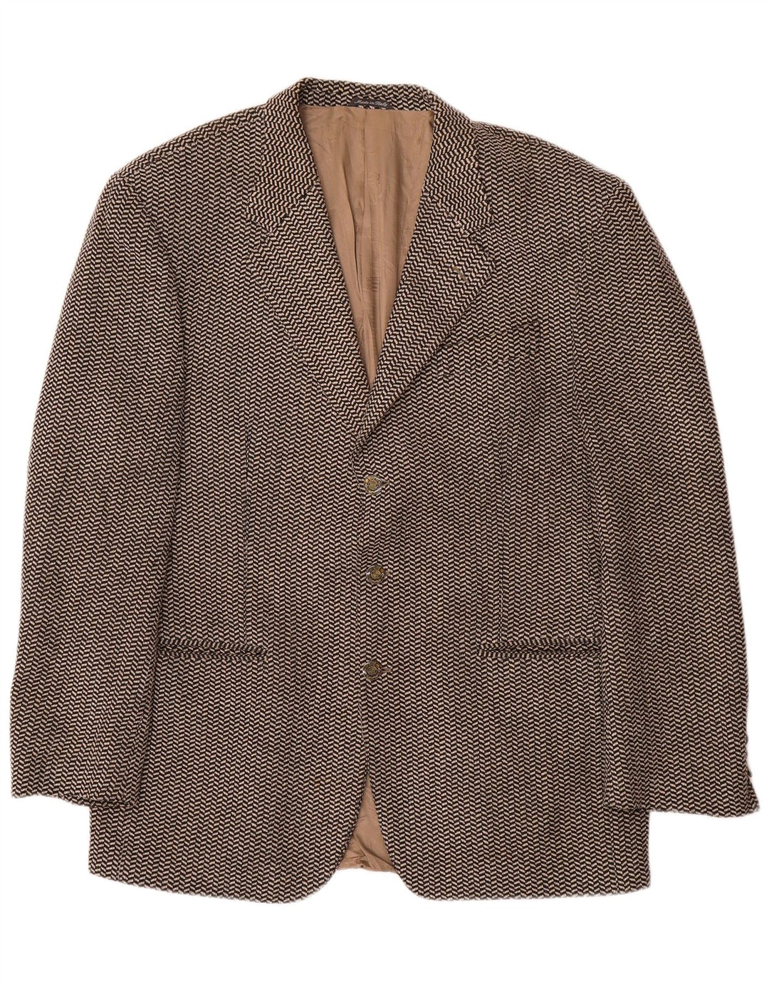 Ferre Chaqueta tipo blazer de 3 botones para hombre IT 52 XL Lana en espiga marrón