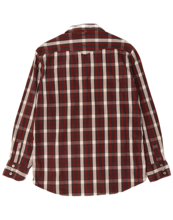 Camisa Jack & Jones Hombre Large Borgoña Cuadros Algodón