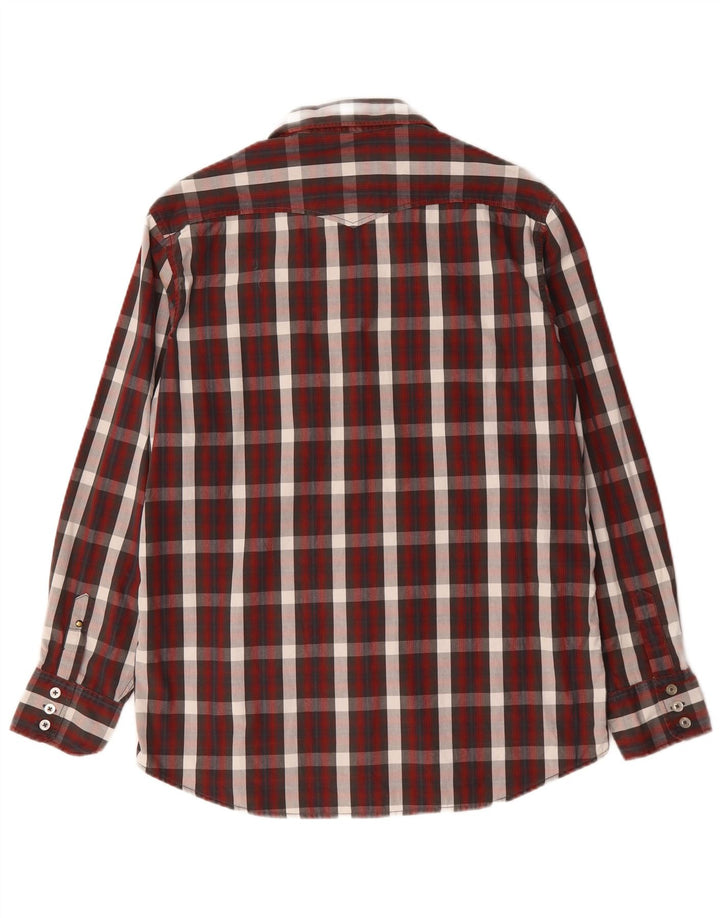 Camisa Jack & Jones Hombre Large Borgoña Cuadros Algodón
