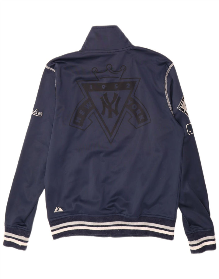 MAJESTIC Mens New York Yankees Chándal Top Chaqueta Pequeña Azul Marino