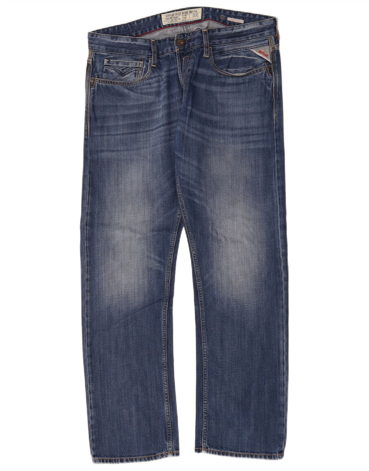 Replay Vaqueros rectos Newbill para hombre W34 L30 Azul