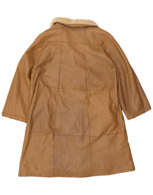 VINTAGE Abrigo de piel de oveja para mujer IT 44 Beige medio