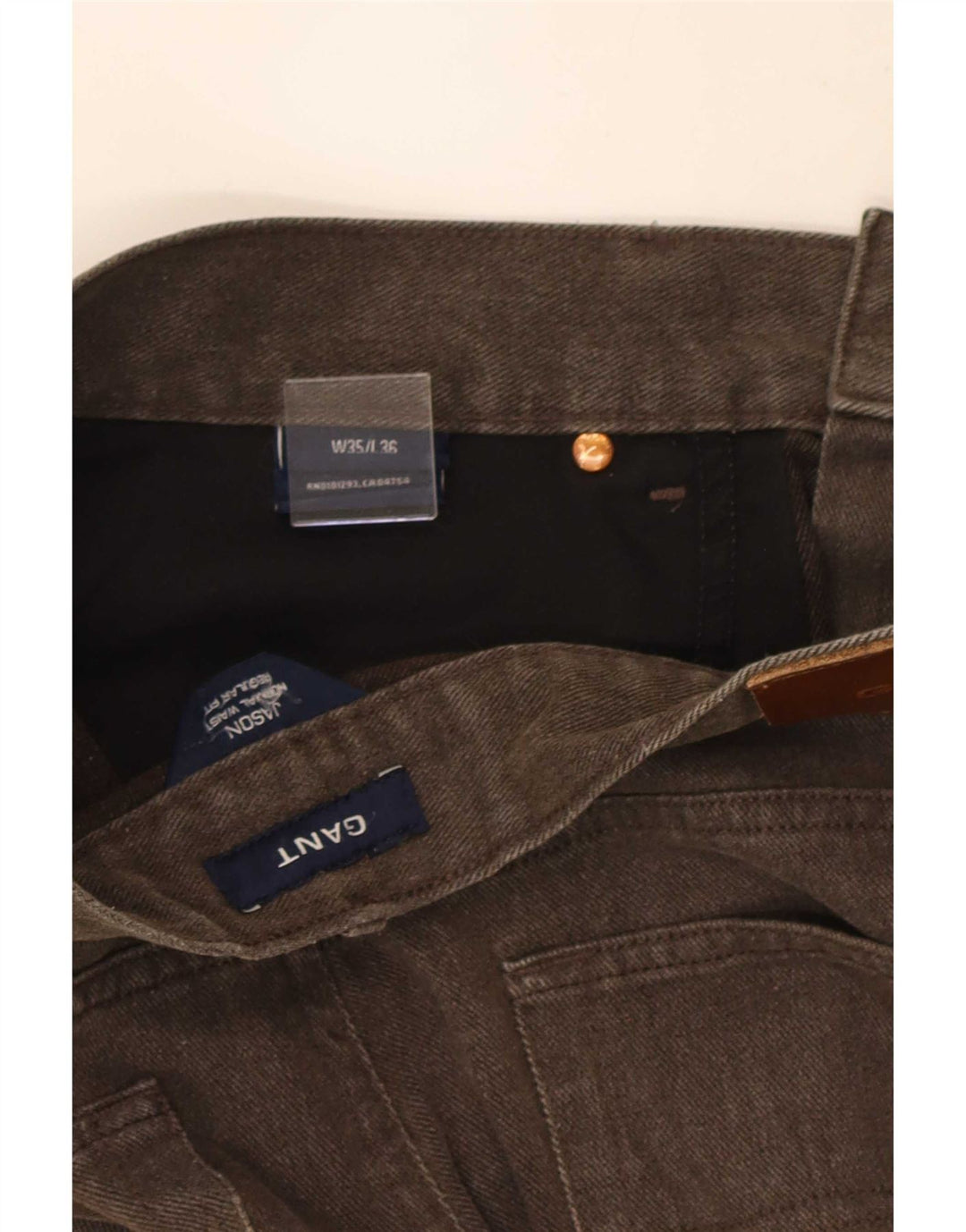 Gant Vaqueros rectos para hombre W35 L29 Algodón marrón