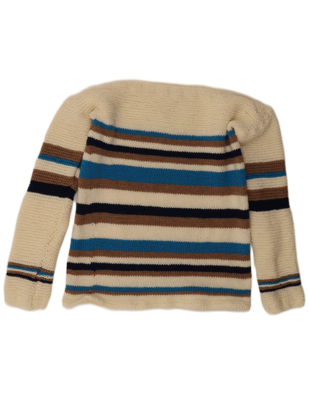 Vintage mujer cuello redondo jersey suéter Reino Unido 14 medio de rayas blancas