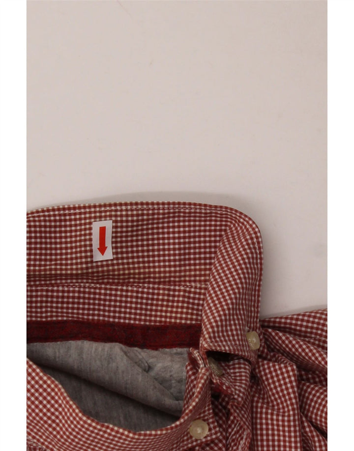 SUPERDRY Camisa Hombre XL Algodón Vichy Rojo