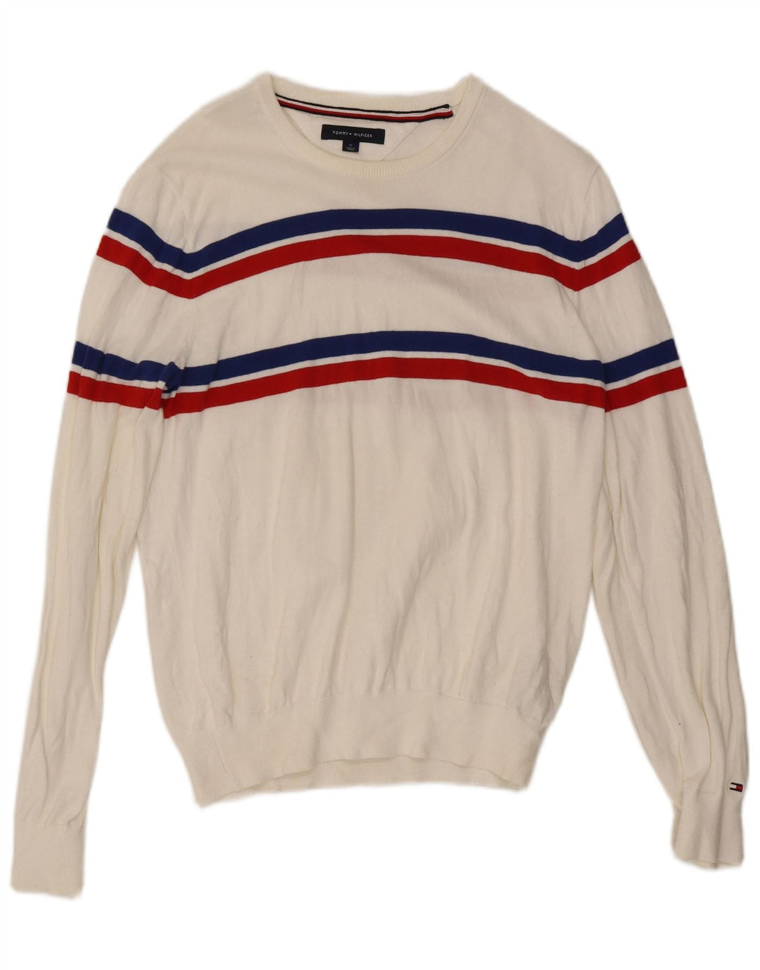 Tommy Hilfiger Jersey De Cuello Redondo Para Hombre Blanco Medio Colorblock