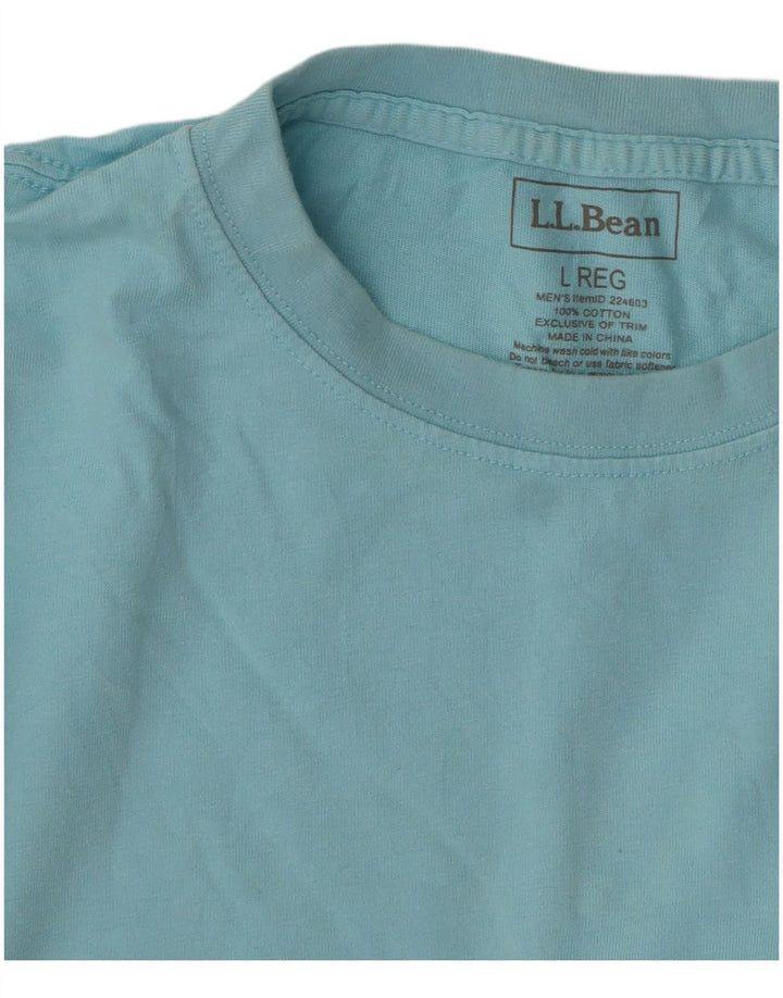 L.L.Bean Camiseta para hombre de manga larga de algodón azul grande