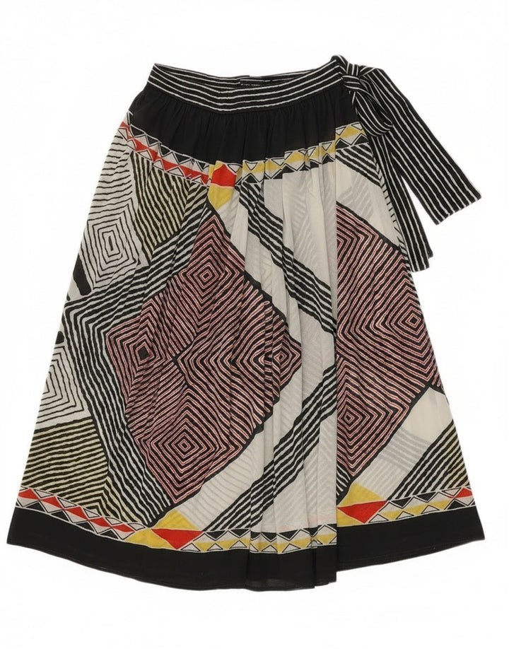 Vintage mujer abrigo falda W28 medio multicolor geométrico