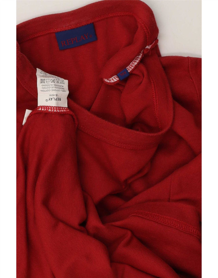 Replay Camiseta de manga larga para hombre 2XL Algodón rojo