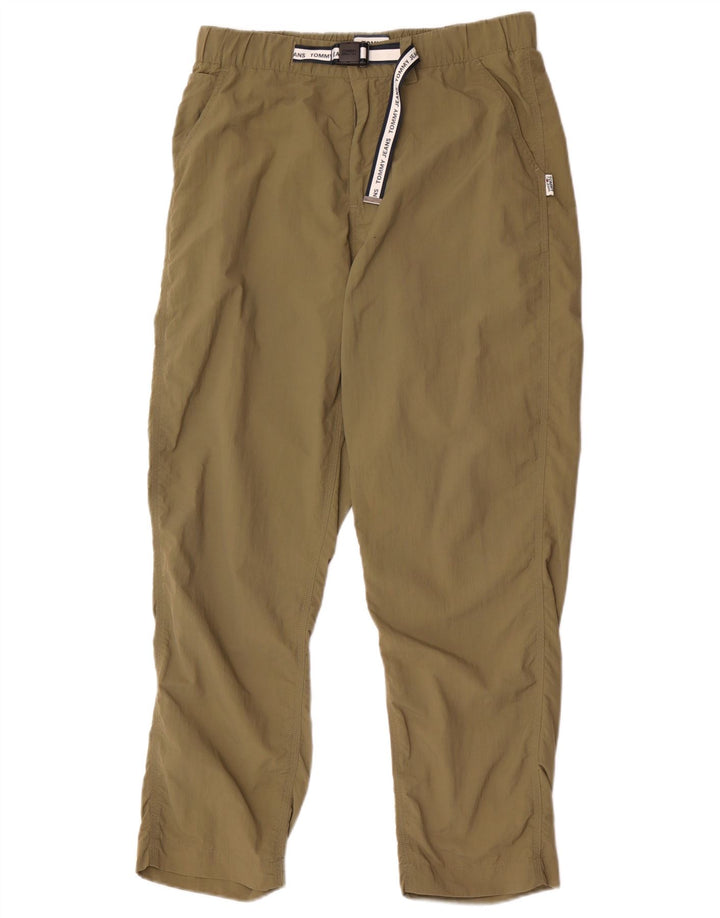 Tommy Hilfiger Pantalones cortos ajustados para hombre mediano W30 L26 poliéster caqui