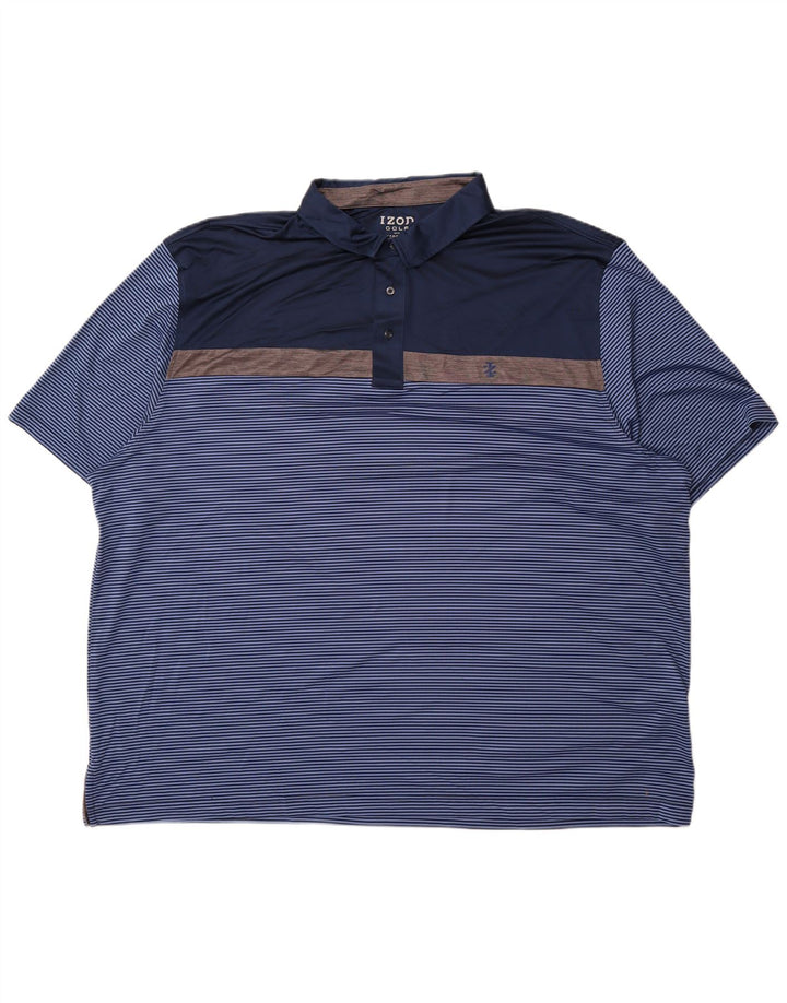 Izod Polo de golf para hombre 4XL Poliéster a rayas azul marino