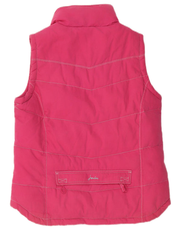 Chaleco acolchado para mujer Joules UK 12 Medium Pink Cotton Classic