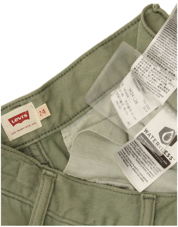 Pantalón Cargo Recto Levi's Mujer W24 L28 Algodón Verde