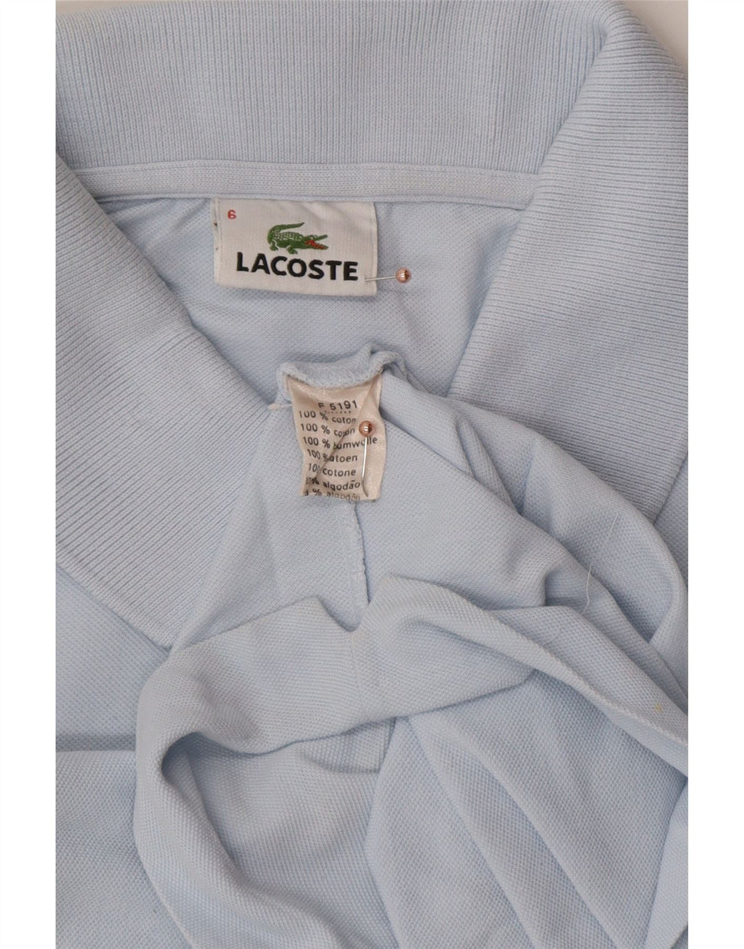 LACOSTE Polo para hombre Talla 6 XL Algodón azul