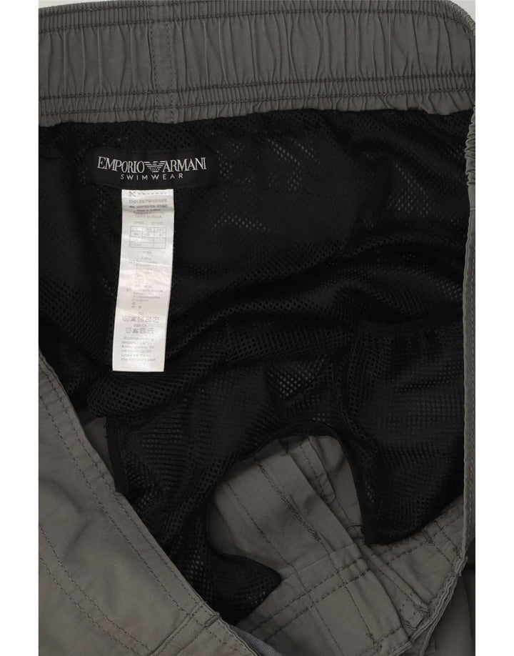 Emporio Armani Mens Graphic Bañador Shorts Grande Poliéster Gris