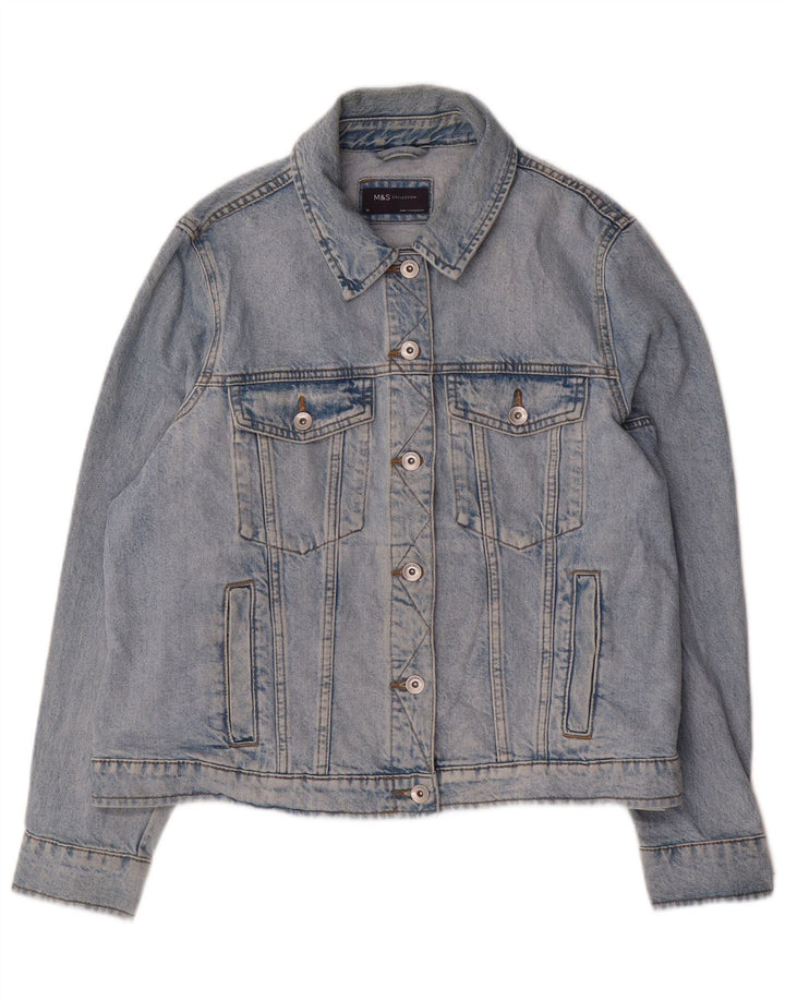 Marks & Spencer Chaqueta Vaquera para Mujer UK 40 XL Algodón Azul