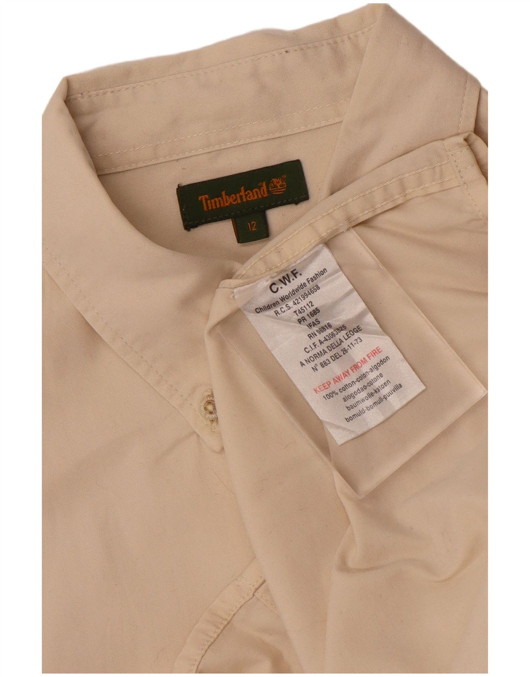Camisa Timberland Niño 11-12 Años Beige Algodón