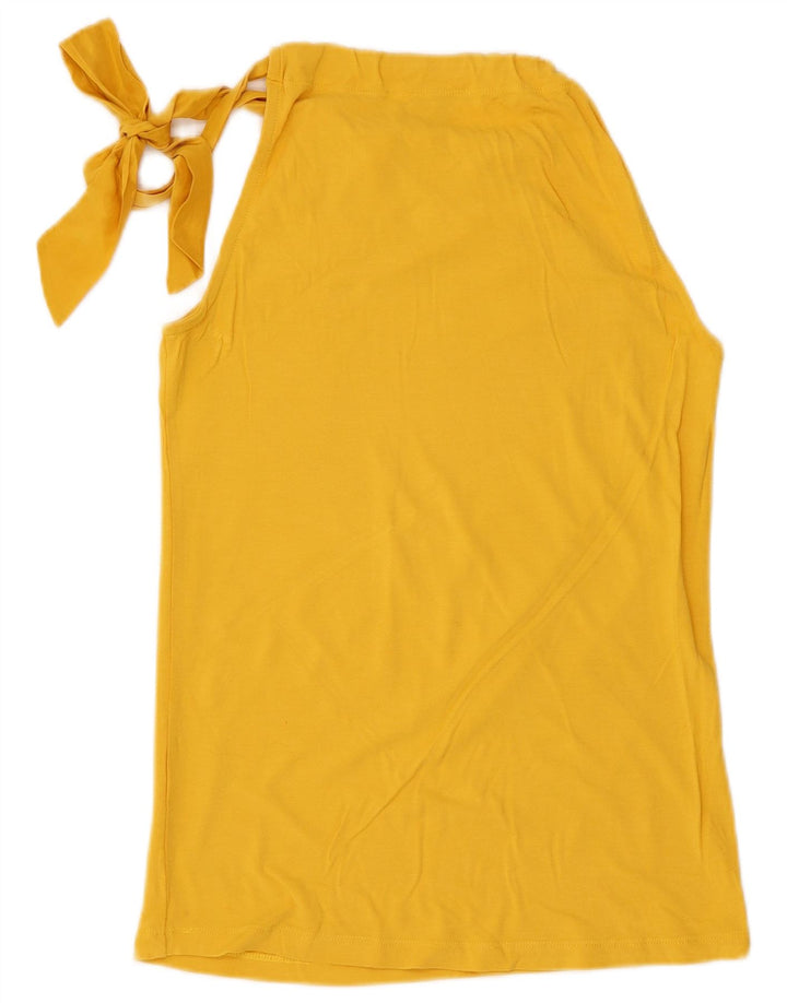 Massimo Dutti Top Halter Mujer UK 44 Grande Amarillo