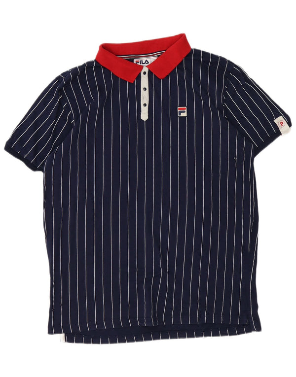 Fila Polo De Rugby Gráfico Para Hombre Grande De Algodón A Rayas Azul Marino