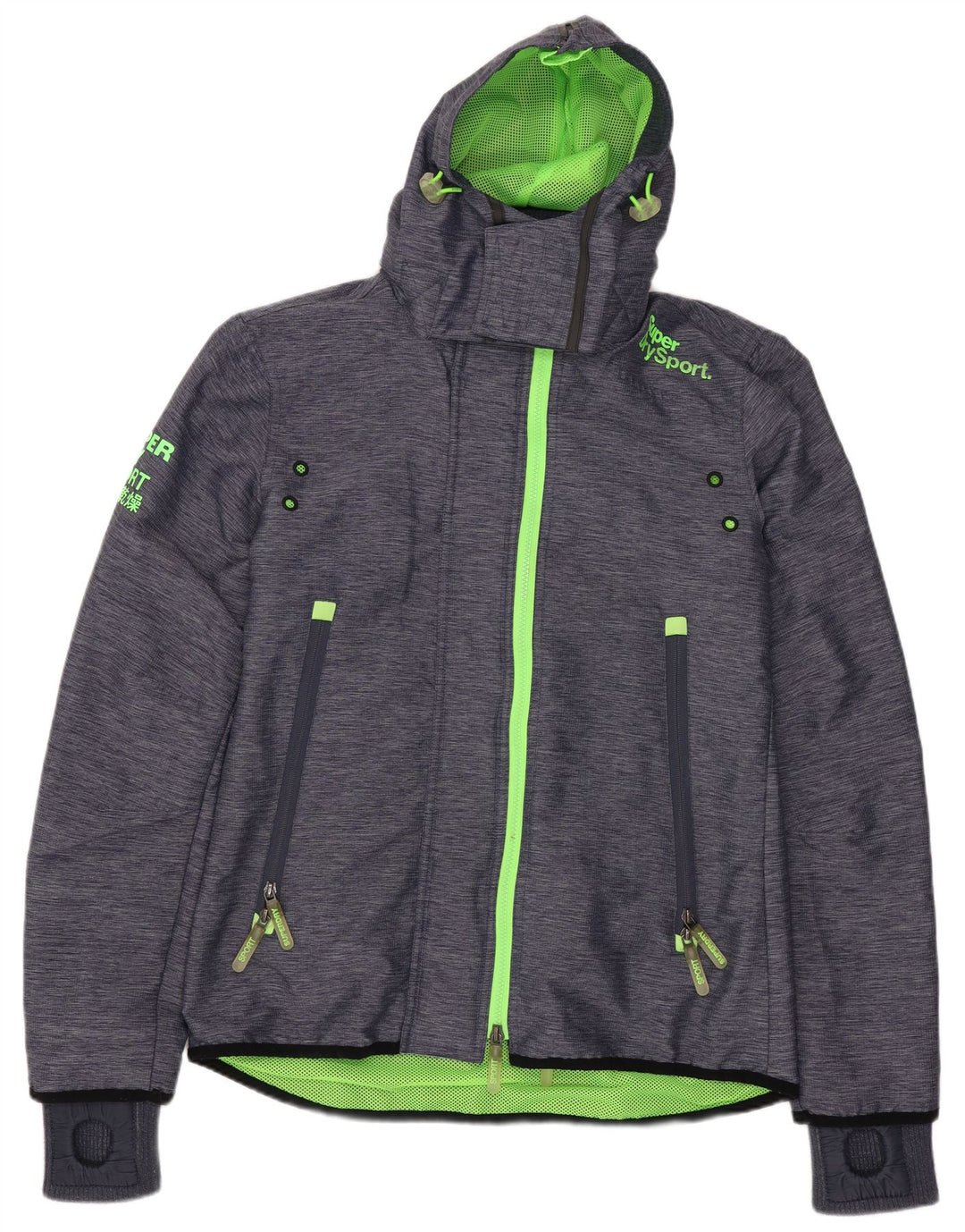 Superdry Chaqueta Cortavientos Con Capucha Para Mujer UK 44 Medium Azul Marino Nylon