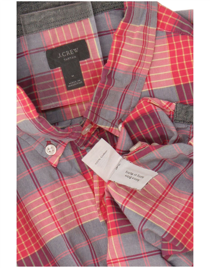 J. CREW Camisa de tartán para hombre de algodón a cuadros rosa medio