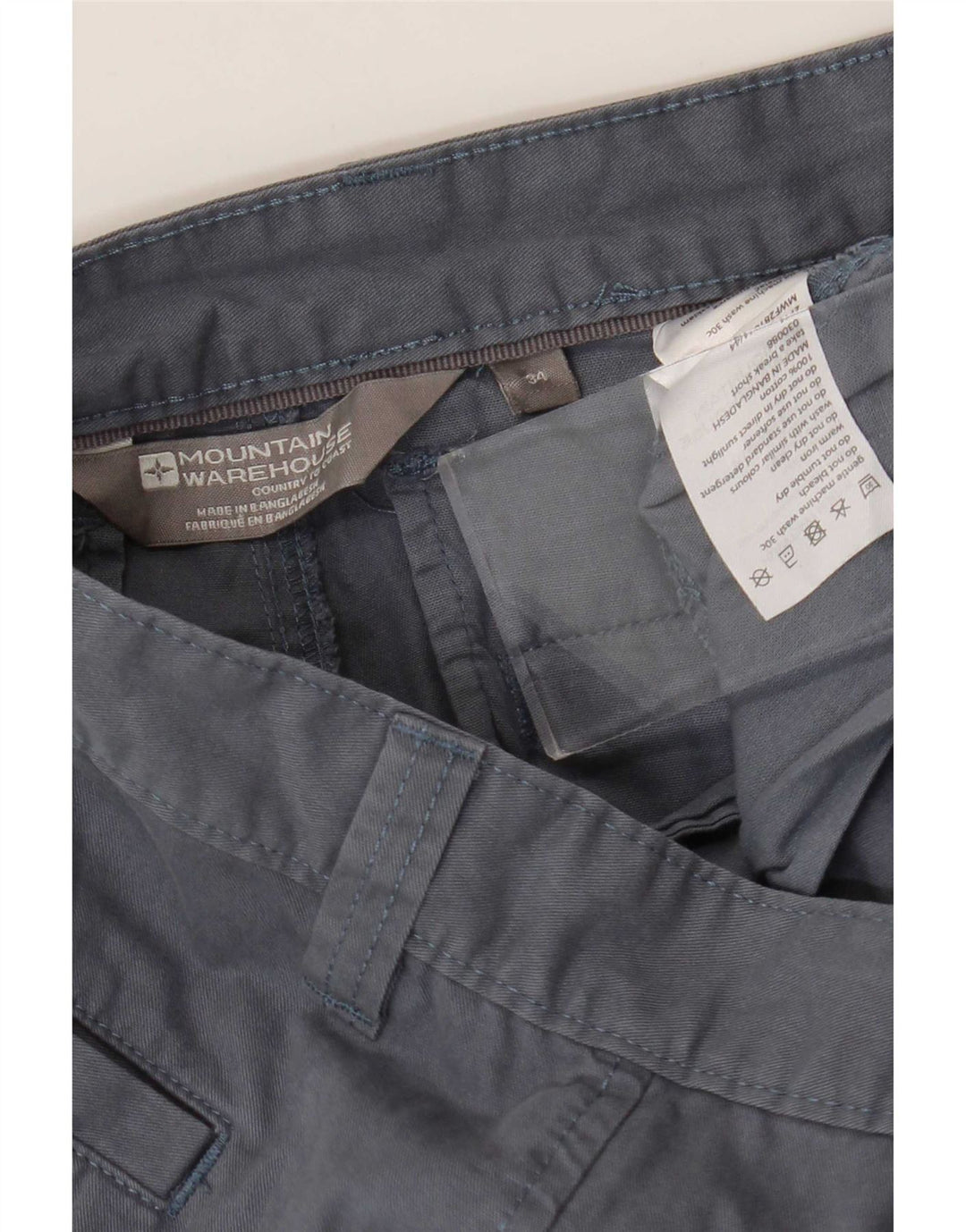 Pantalones cortos chinos para hombre Mountain Warehouse W34 Algodón azul grande