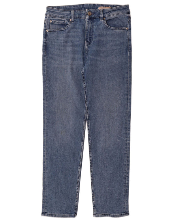Marks & Spencer Vaqueros rectos para mujer UK 12 Medium W30 L29 Algodón azul
