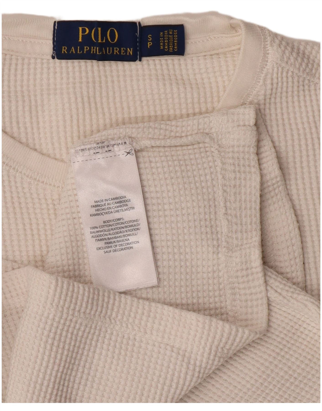 Polo Ralph Lauren Hombre Top Manga Larga Pequeño Algodón Blanco