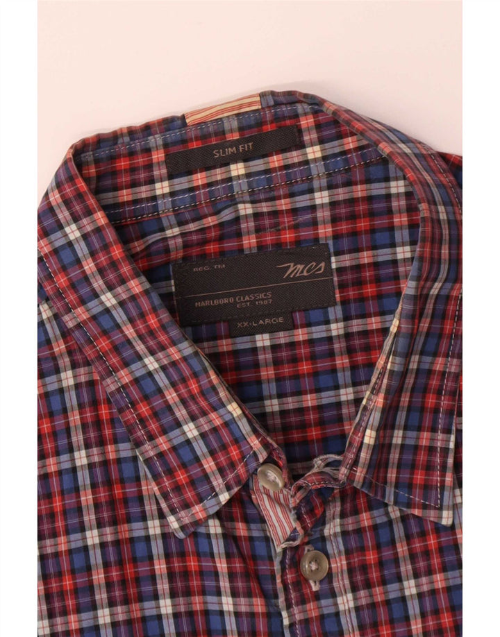 Camisa Marlboro Classics Hombre 2XL Algodón A Cuadros Multicolor