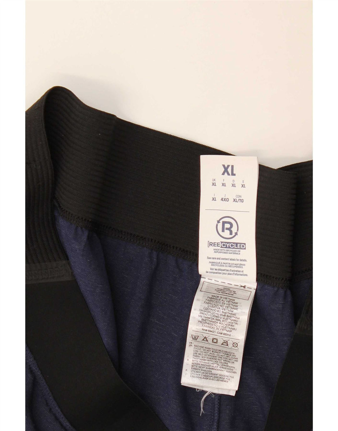 Reebok Pantalones cortos deportivos para hombre XL Azul marino Colorblock Poliéster