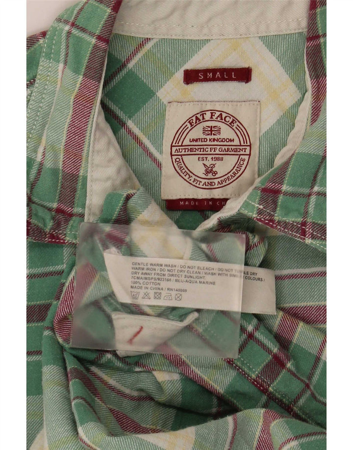 Camisa de franela para hombre de Fat Face Algodón a cuadros verdes pequeños