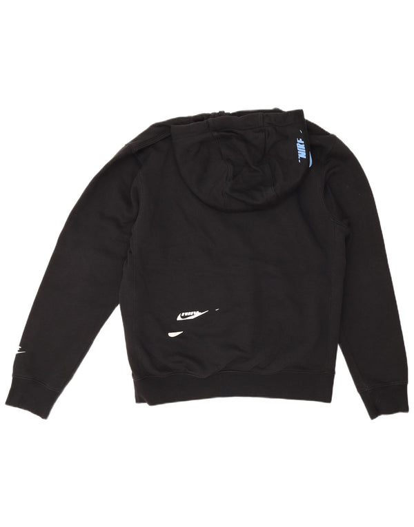 Nike Sudadera con capucha gráfica para hombre, talla pequeña, algodón negro