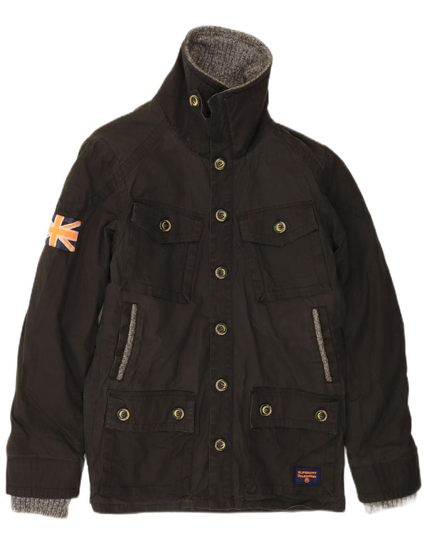 Superdry Chaqueta utilitaria para hombre ES 38 Mediana Algodón negro