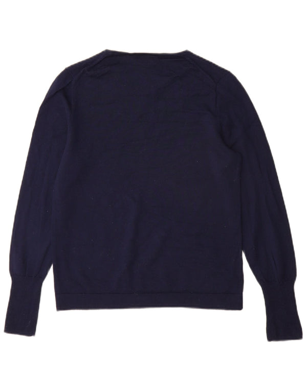 J. Crew Suéter tipo jersey con cuello barco para mujer UK 10 Small Azul marino