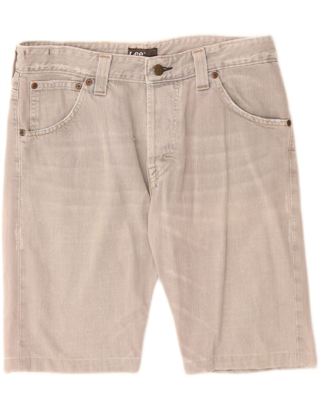 Lee Mens Powell Shorts De Mezclilla W32 Algodón Gris Medio