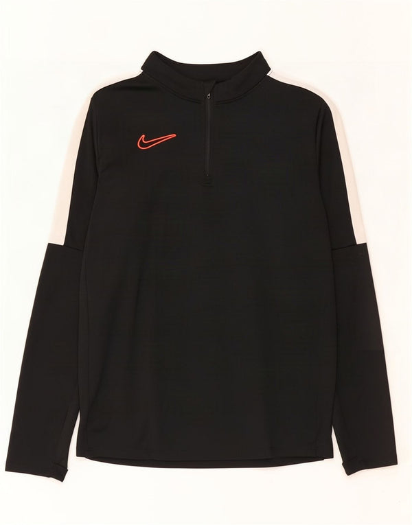 Nike Boys Dri Fit Top manga larga 12-13 años Grande Negro Colorblock