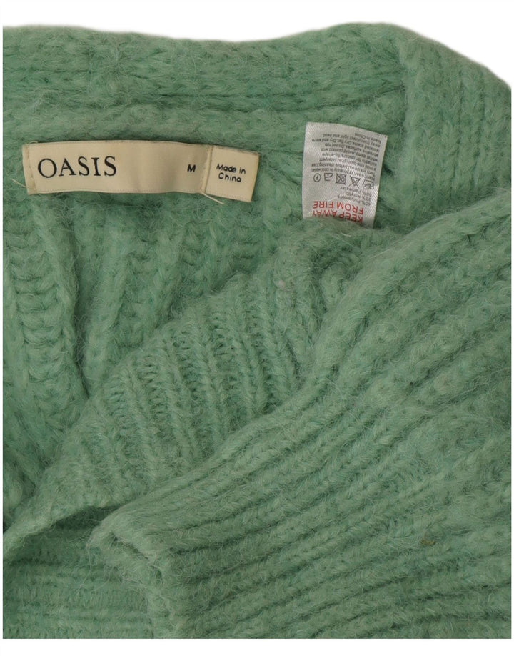 Oasis Suéter tipo cárdigan holgado para mujer UK 44 Poliéster verde medio