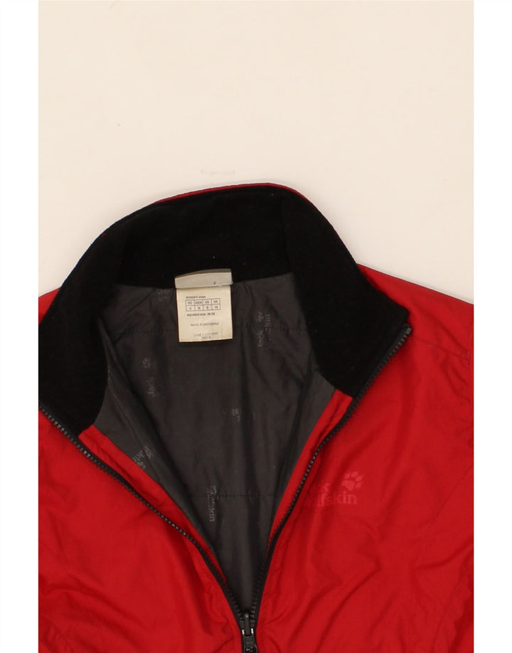 JACK WOLFSKIN Womens Windbreaker Jacket UK 10 Small  Red Polyester Vintage Jack Wolfskin and Second-Hand Jack Wolfskin from Messina Hembry 