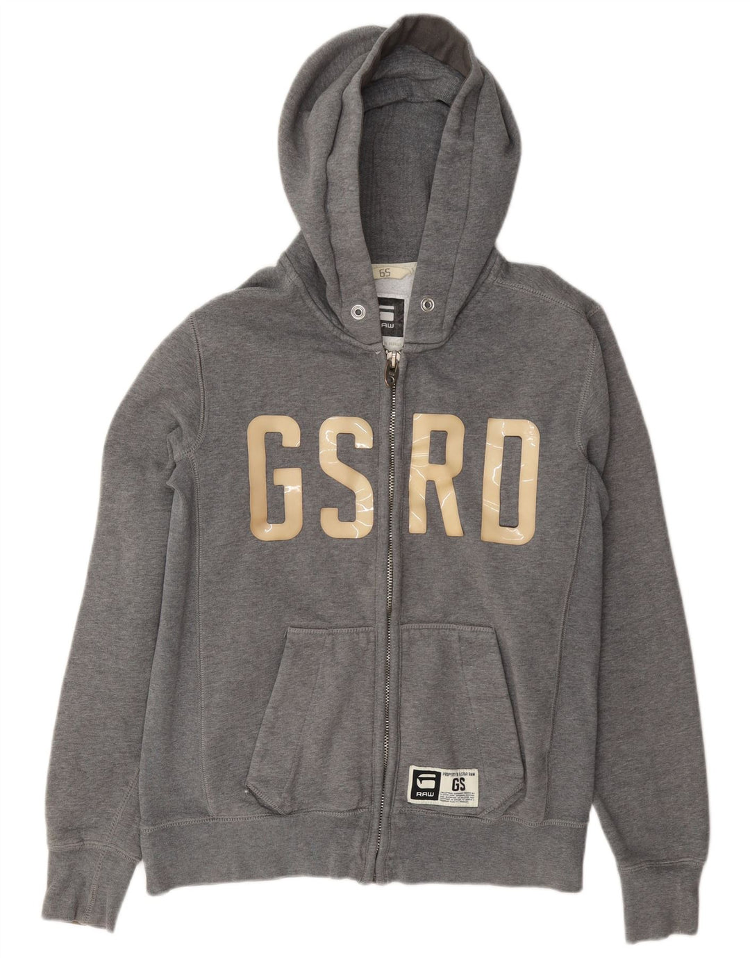 G-Star Hombre Sudadera con capucha y cremallera gráfica de algodón gris medio