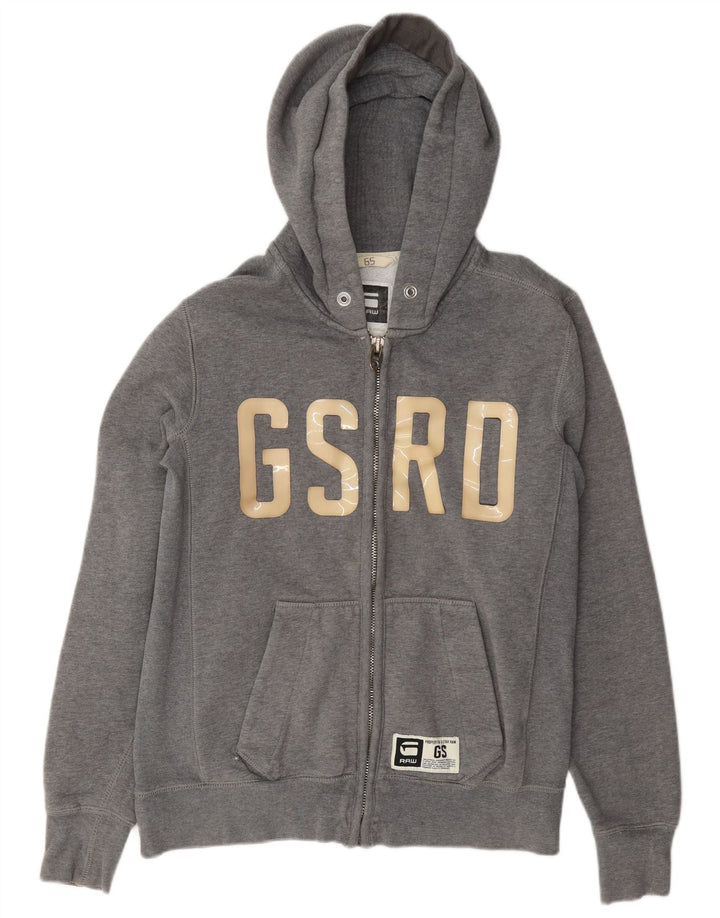 G-Star Hombre Sudadera con capucha y cremallera gráfica de algodón gris medio