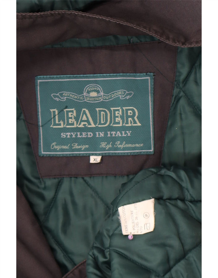 Abrigo acolchado con capucha para hombre Leader UK 42 XL Poliéster gris