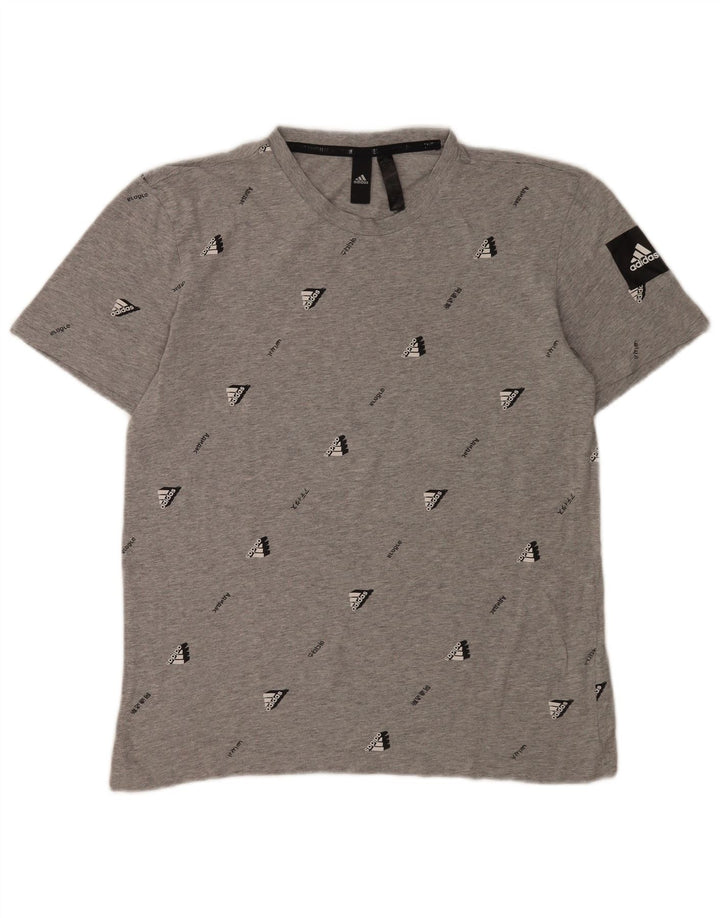 ADIDAS Camiseta gráfica para hombre Top Algodón gris medio