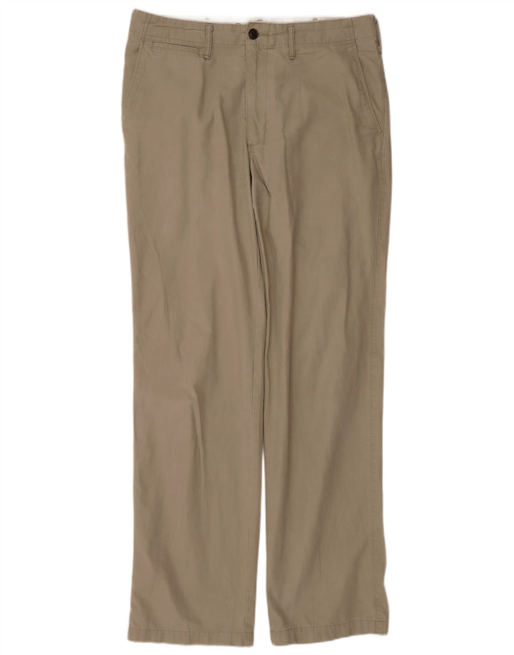 DOCKERS Pantalón chino recto para hombre W32 L34 Beige Algodón Clásico