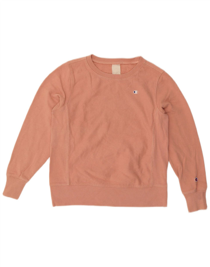 Champion Sudadera de tejido inverso para mujer, talla 40, talla grande, algodón naranja